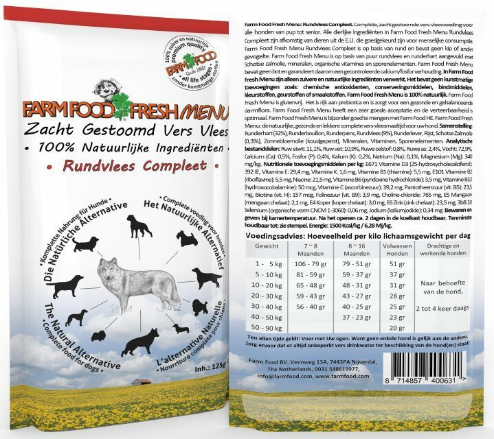 16x Farmfood Fresh Menu Rundvlees 125 Gr