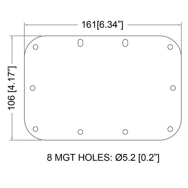 Penn Elcom H1085z achterplaat voor H7151 en H7159 zinkkleurig