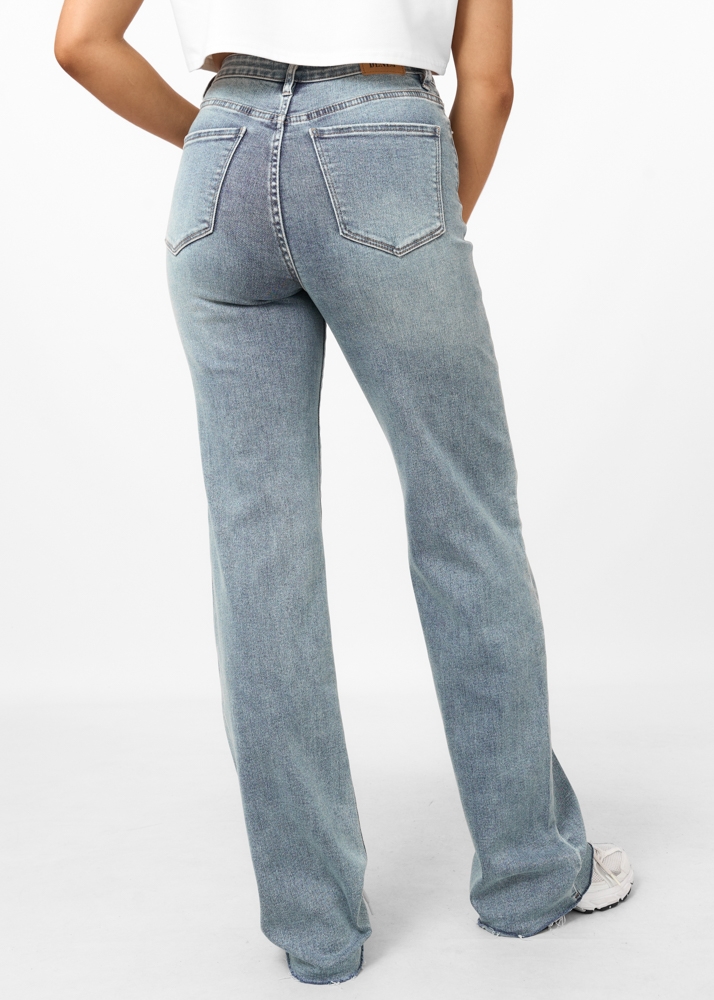 Straight leg stretch jeans sea blauw