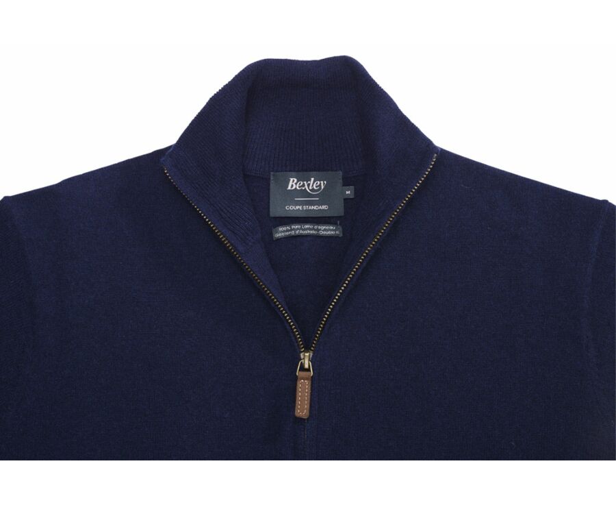 Gilet zippé homme laine Navy - KANTY
