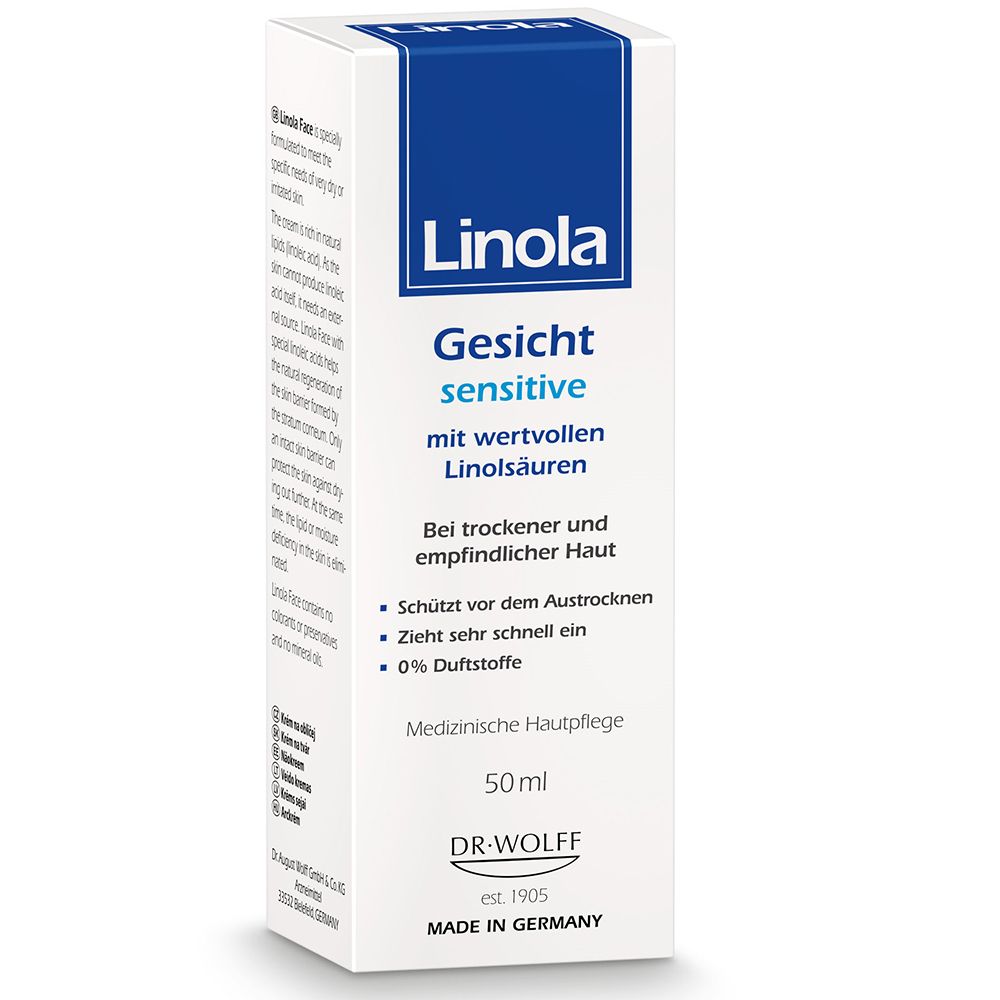 Linola Gesicht sensitive - Gesichtscreme für trockene und empfindliche Haut