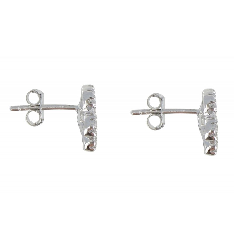 Boucles d'Oreilles Argent Marguerite et Strass