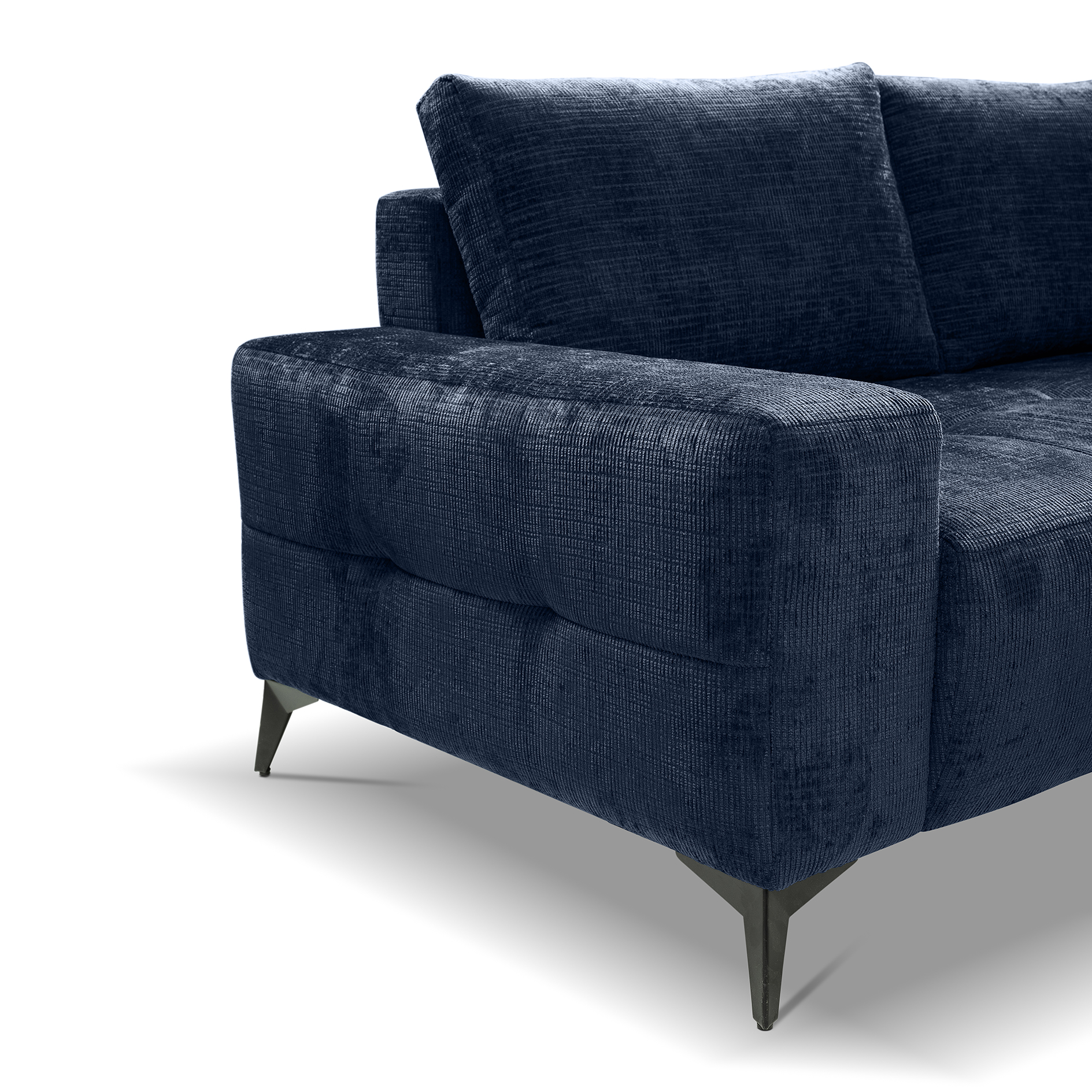 Ecksofa - deepblue - Liegefunktion - Staukasten - Longchair rechts