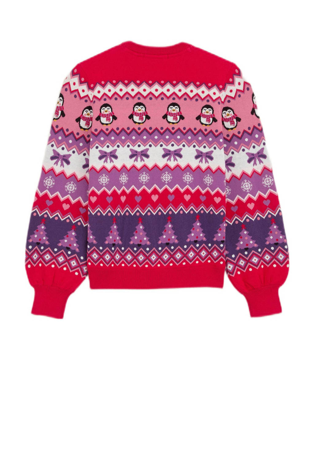 WE Fashion kersttrui paars