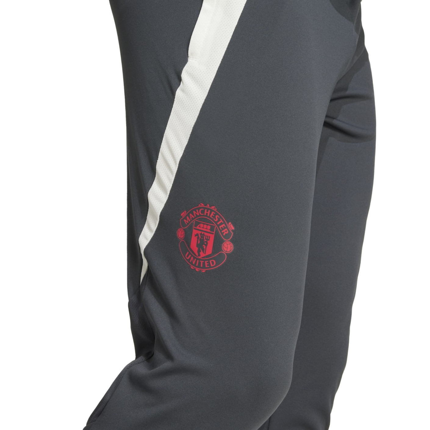 Adidas Manchester United Trainingsbroek Europees 2024-2025 Donkergrijs Wit Rood