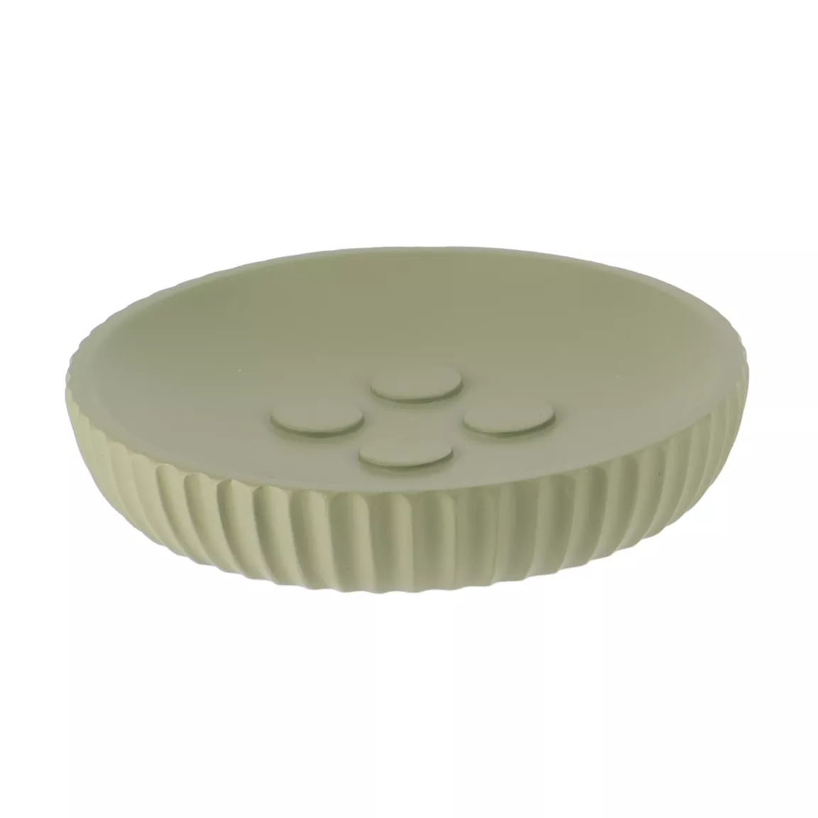 Set d'accessoires salle de bain résine Strié Vert kaki