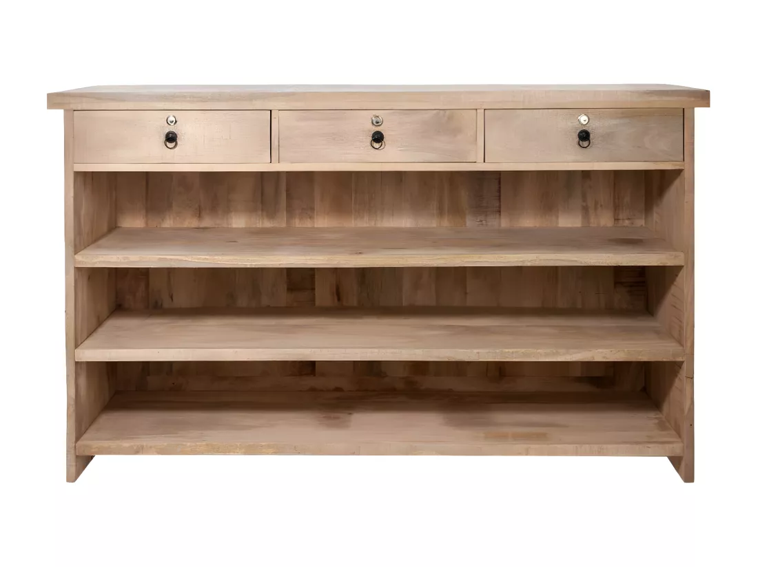 Bar 3 tiroirs en bois mat