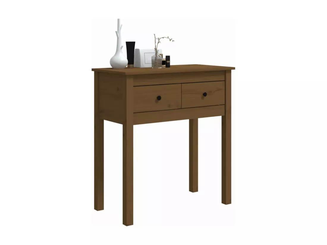 Table console Marron miel 70x35x75 cm Bois massif de pin