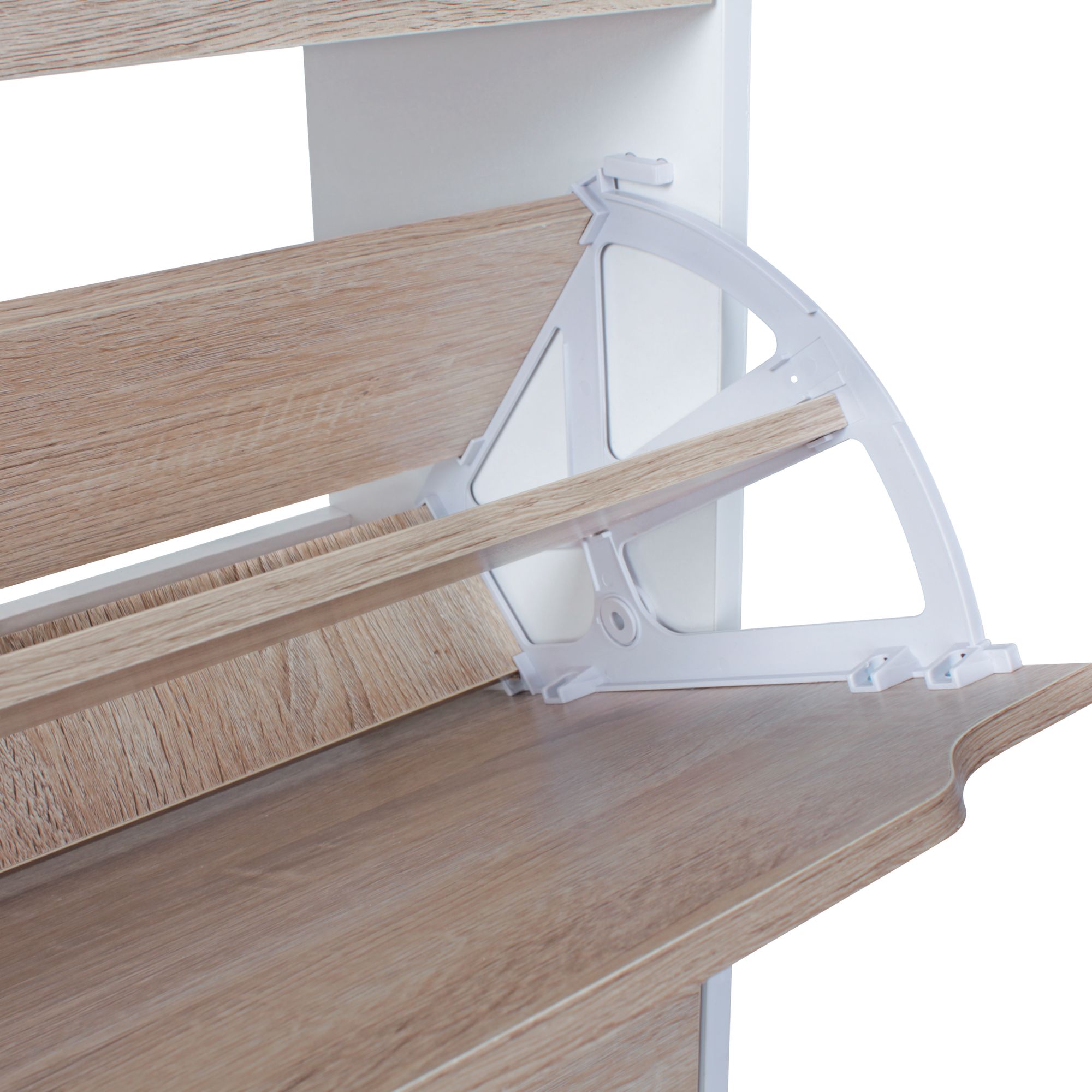 KADIMA DESIGN Schuhschrank 4 Fächer - 24 Paar Schuhe, Weiß und Sonoma Eiche, Robuste Spanplatte, KADIMA DESIGN