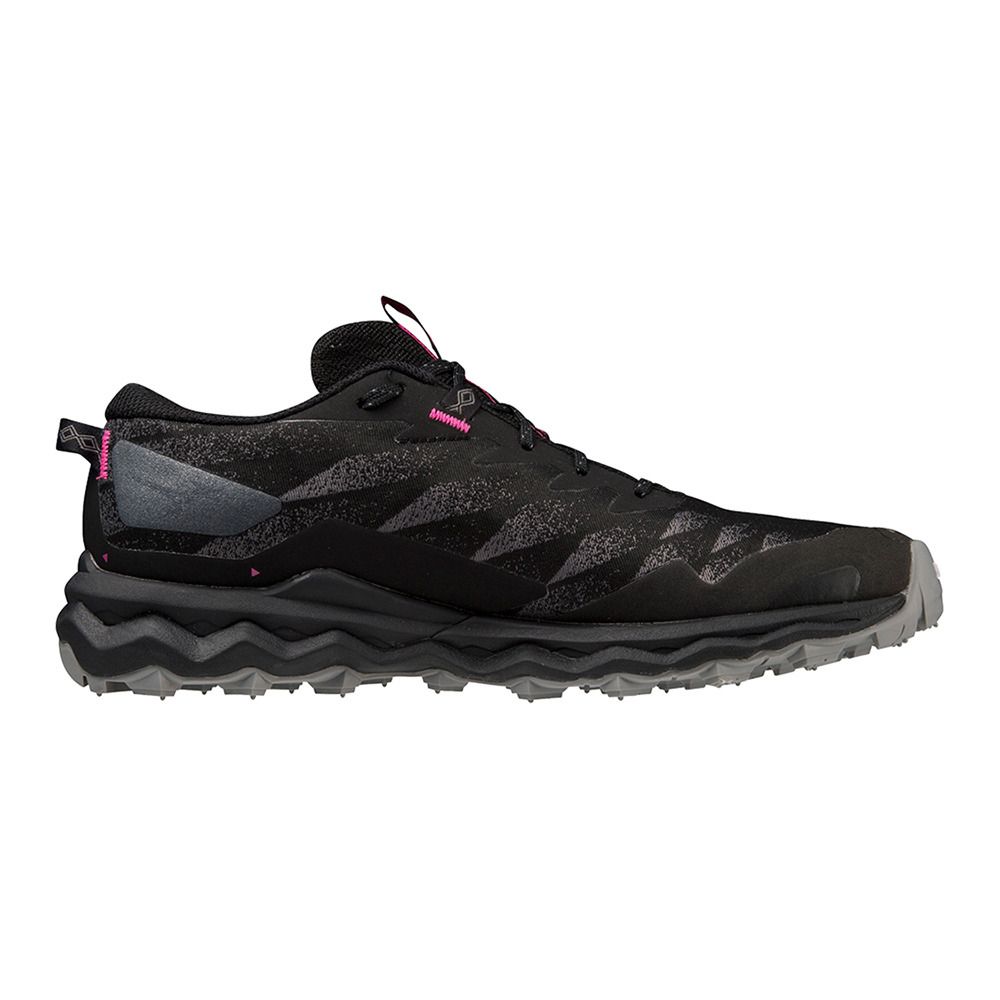 Mizuno WAVE DAICHI 7 GTX - Chaussures Trail Femme black/fuchsia fedora/quiet shade