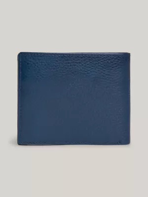 Carteira de couro com logotipo para cartões e moedas