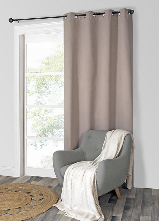 Rideau thermique 100% polyester avec œillets l.140 x H. 240 cm marron taupe