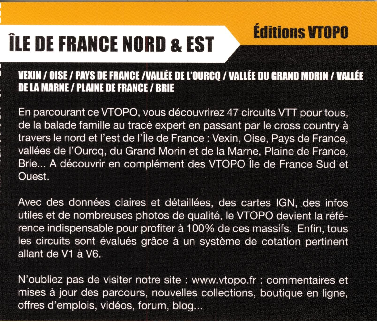V TOPO - VTOPO ILE DE FRANCE NORD EST 47 CIRCUITS