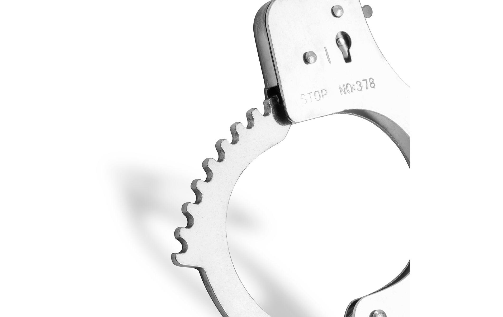 Handschellen aus Metall SilberStrapazierfähige Metallhandschellen für erotische Bondage-Spiele