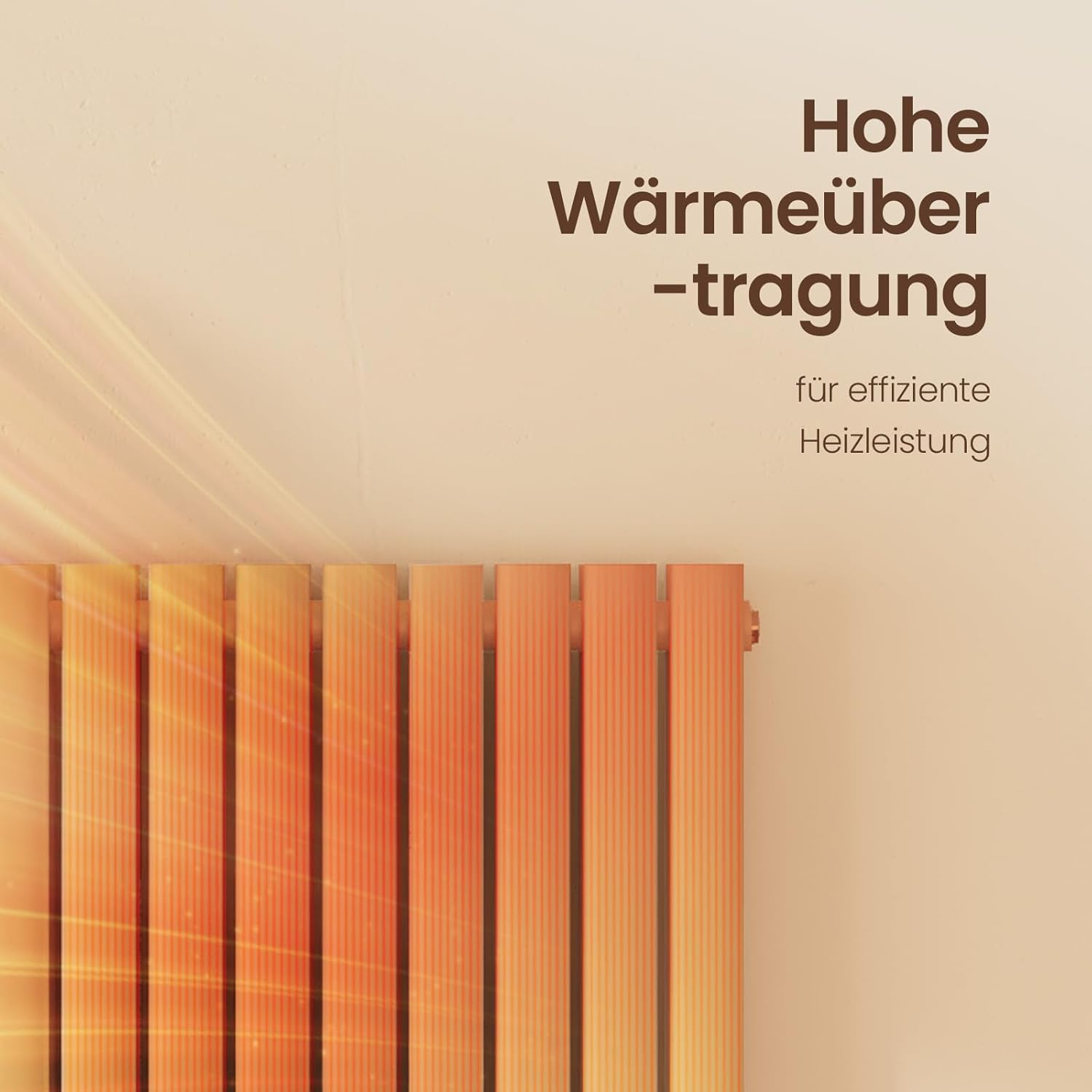 EMKE Heizkörper Horizontal 600x1180mm, Design Röhrenheizkörper Oval Heizkörper Doppellagig Heizung Seitenanschluss Weiß 1828W