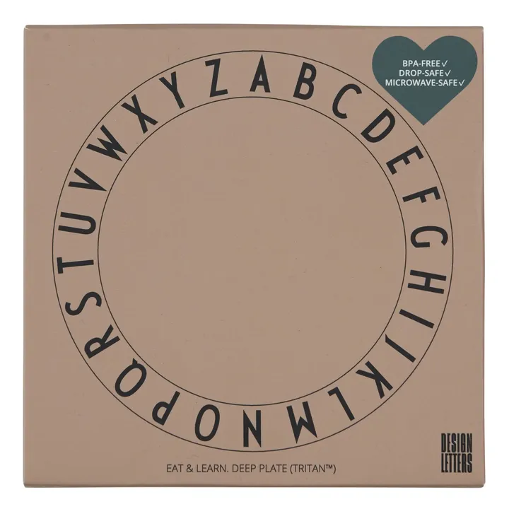 Design Letters Assiette creuse Eat & Learn | Rose pâle