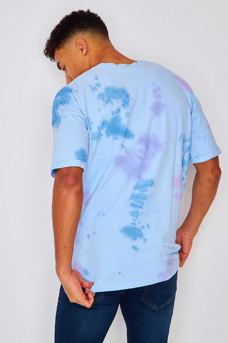T-shirt bleu tacheté