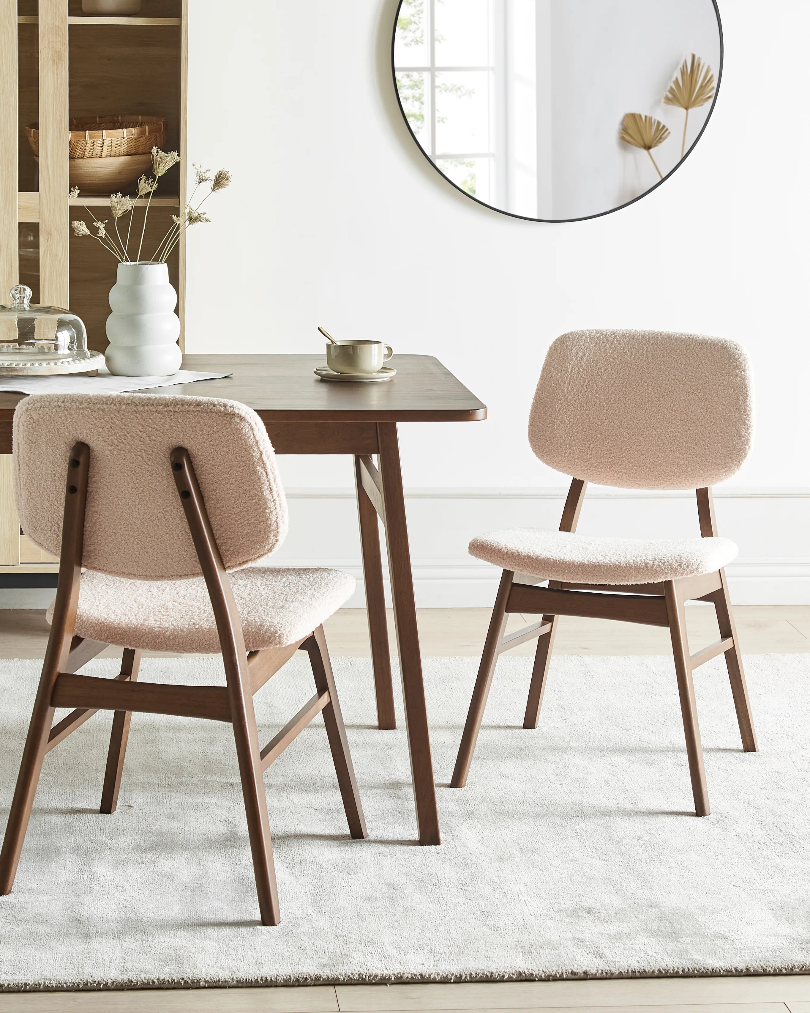 Set van 2 eetkamerstoelen ELAINE Donkerbruin/beige