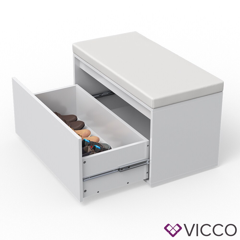 VICCO Sitzbank IKER Schuhbank weiß Schuhschrank Sitzfläche Stauraum Sitztruhe