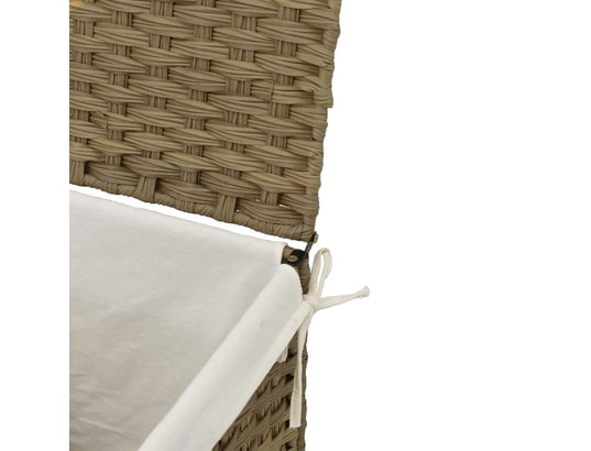 VIDAXL - Panier à linge avec couvercle 46x33x60 cm résine tressée