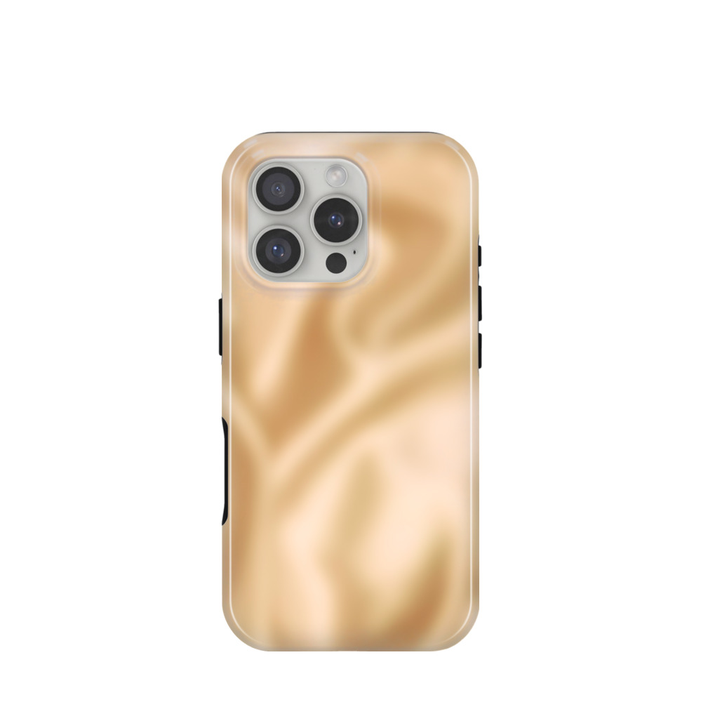 iPhone 16 Pro Hybrid (Kunststoff / Gummi) Hülle Seidenglanz 1 - Gold