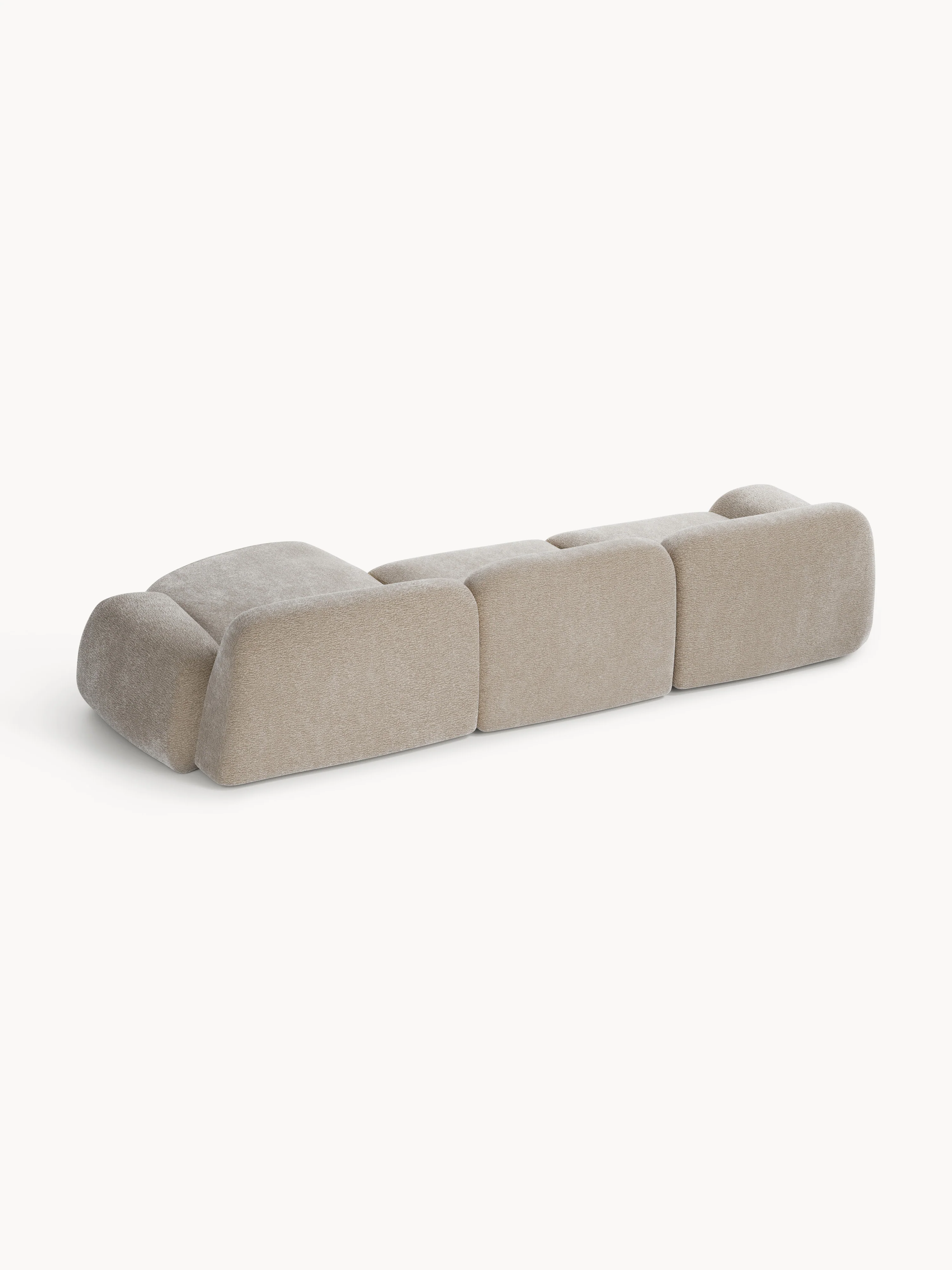 Modulaire teddy-hoekbank Wolke (4-zits)