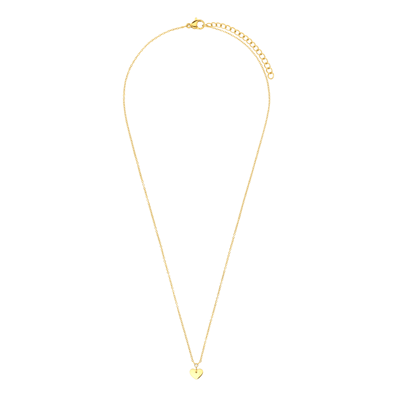 Stalen goldplated ketting met hart