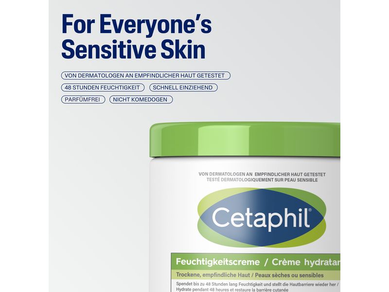 Cetaphil Feuchtigkeitscreme 2 x 453 g Reichhaltige Creme spendet 48 Stunden intensive Feuchtigkeit