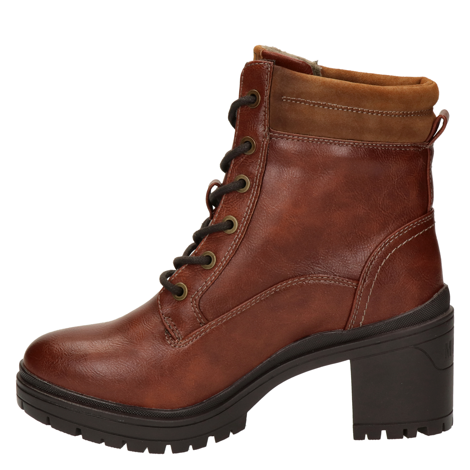 dames veterboot Mustang Cognac