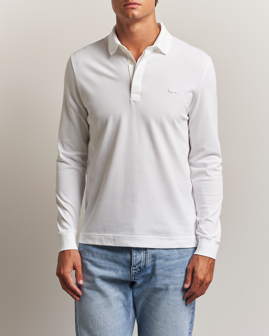 Lacoste Paris Long Sleeve Polo Piké White