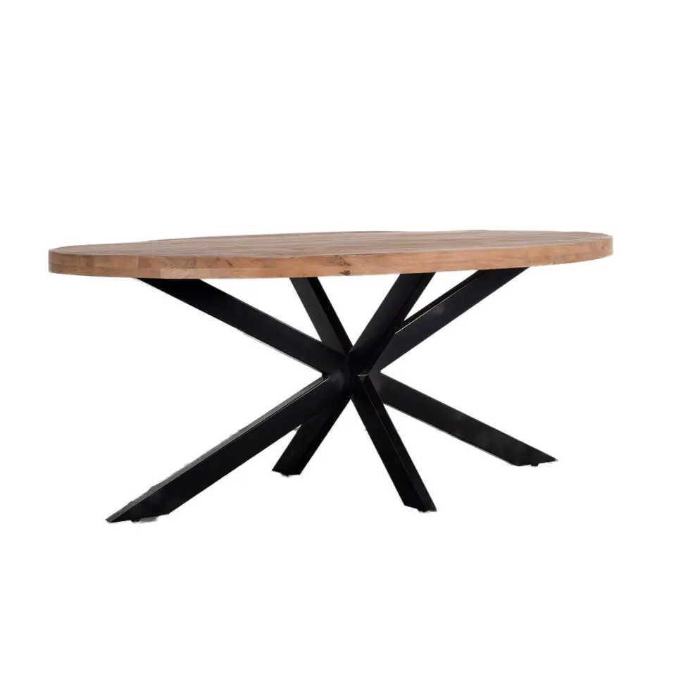 Eettafel Ovaal 240cm - Mangohout Naturel - Matrix-Poot - Mansour