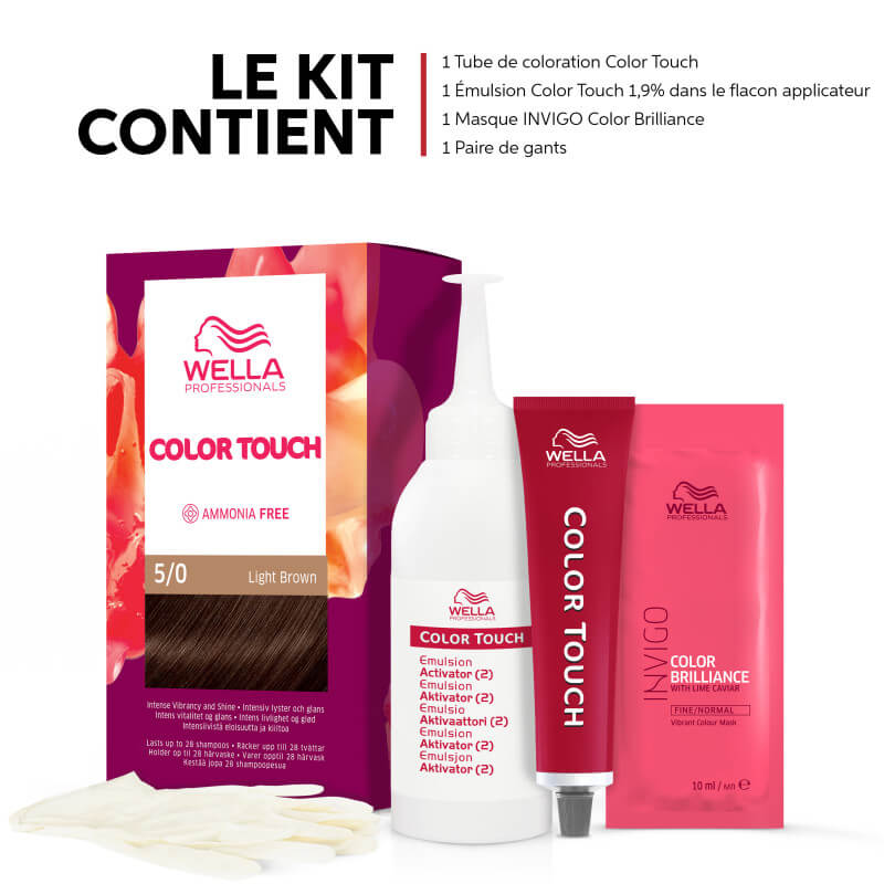 Kit de coloration Châtain Clair Color Touch Fresh-Up 5/0 Light Brown Wella