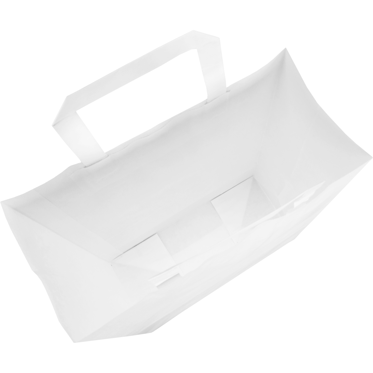 Tas, Papier, platte handgreep, 26x 12x35cm, draagtas, wit