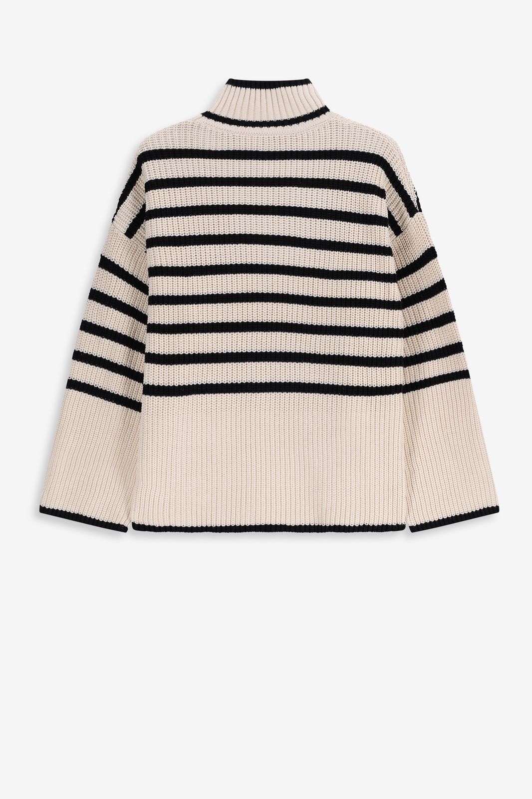 Beige oversized trui met strepen