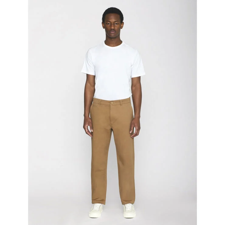 Knowledge Cotton Apparel CHUCK regular chino twill pants - GOTS/Vegan Brun