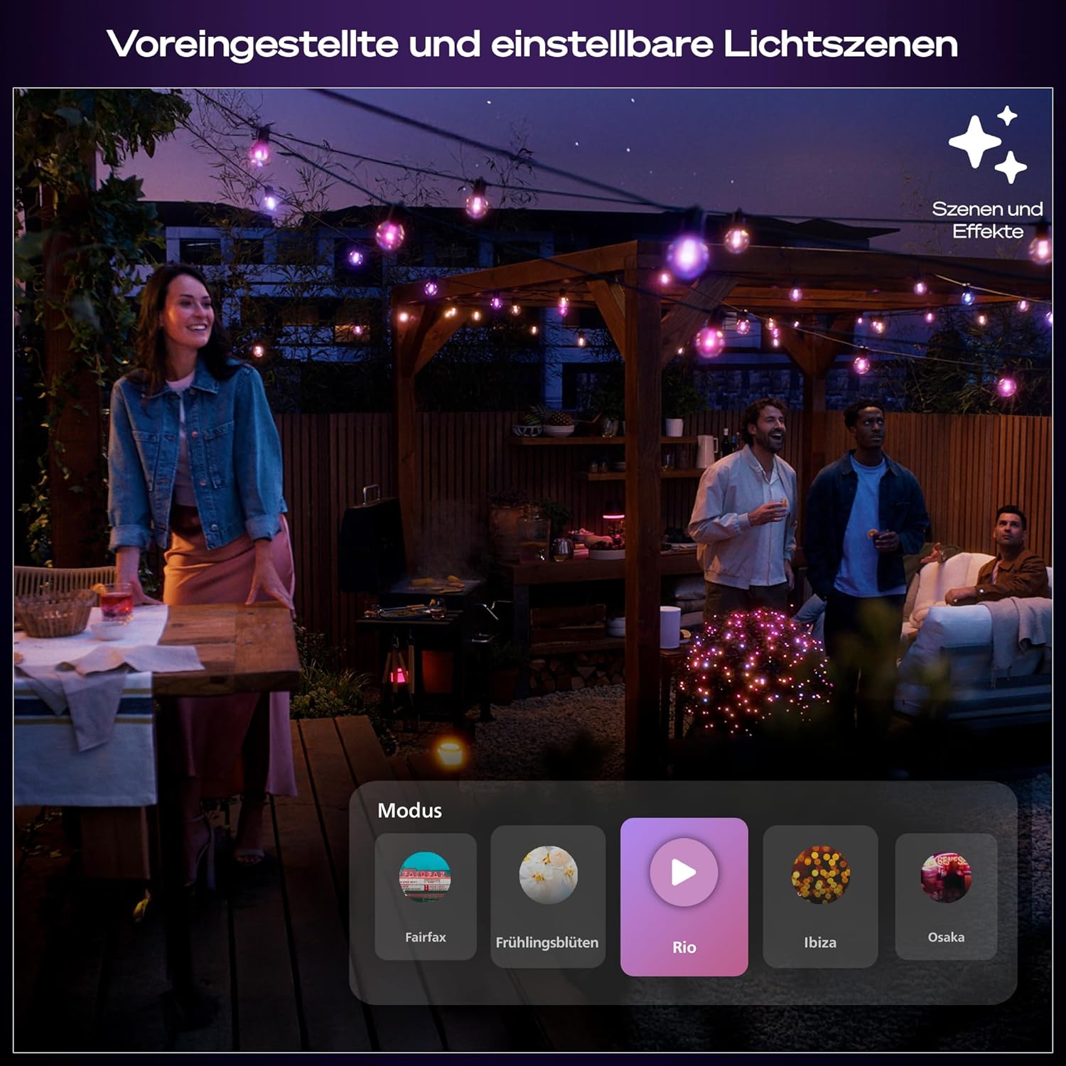 Philips Hue Festavia Globe Außenlichterkette, White and Color Ambiance, 21 M, 30 Lampenkugeln, dimmbar, Steuerung per Hue App, funktioniert mit Alexa,  Assistant und Home