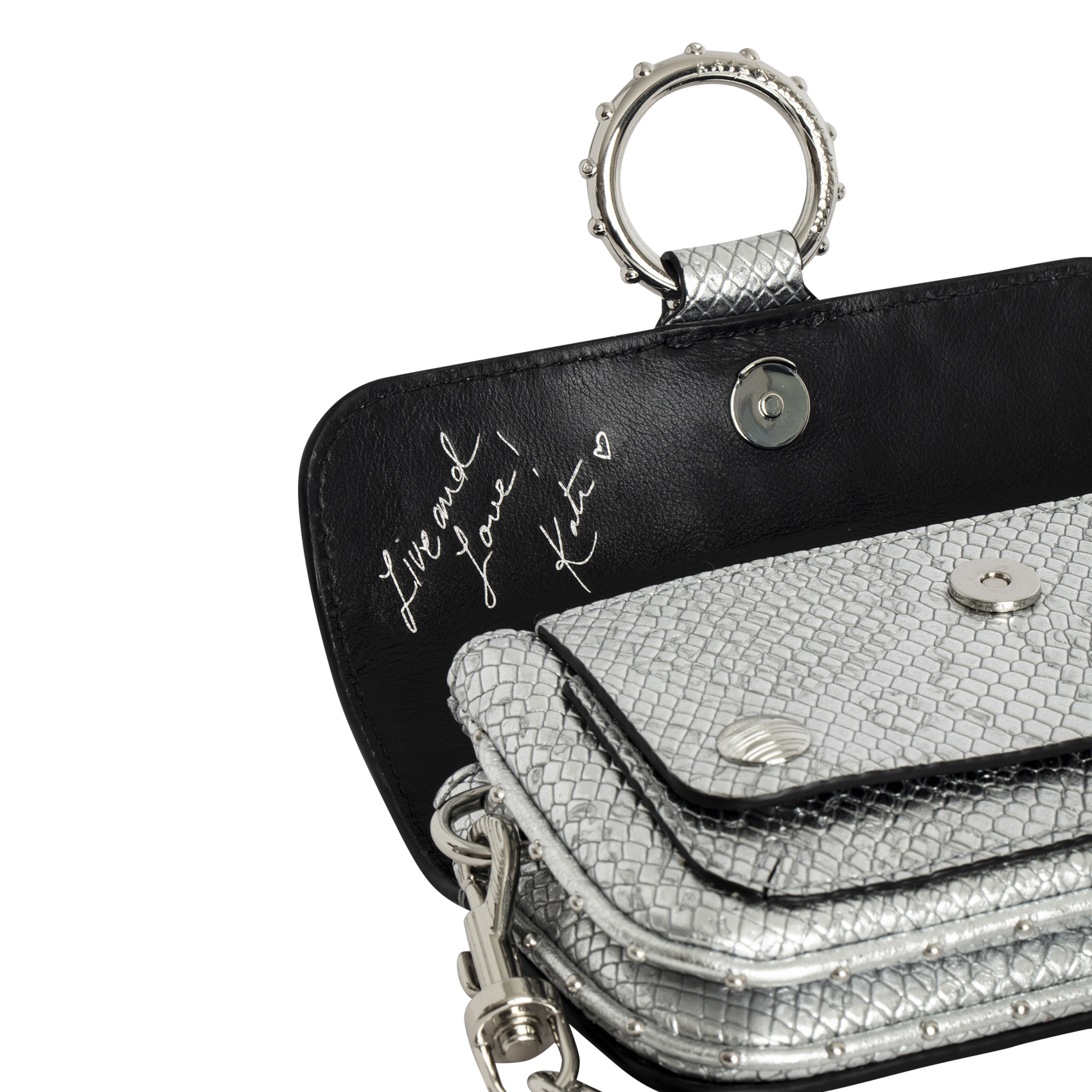 KATE WALLET - Sac bandoulière en cuir | Gris