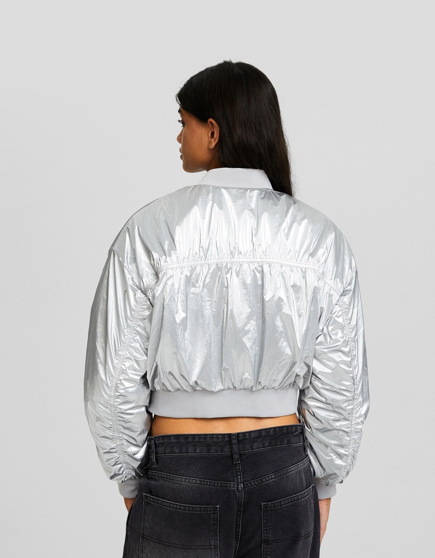 Jaqueta bomber metálica