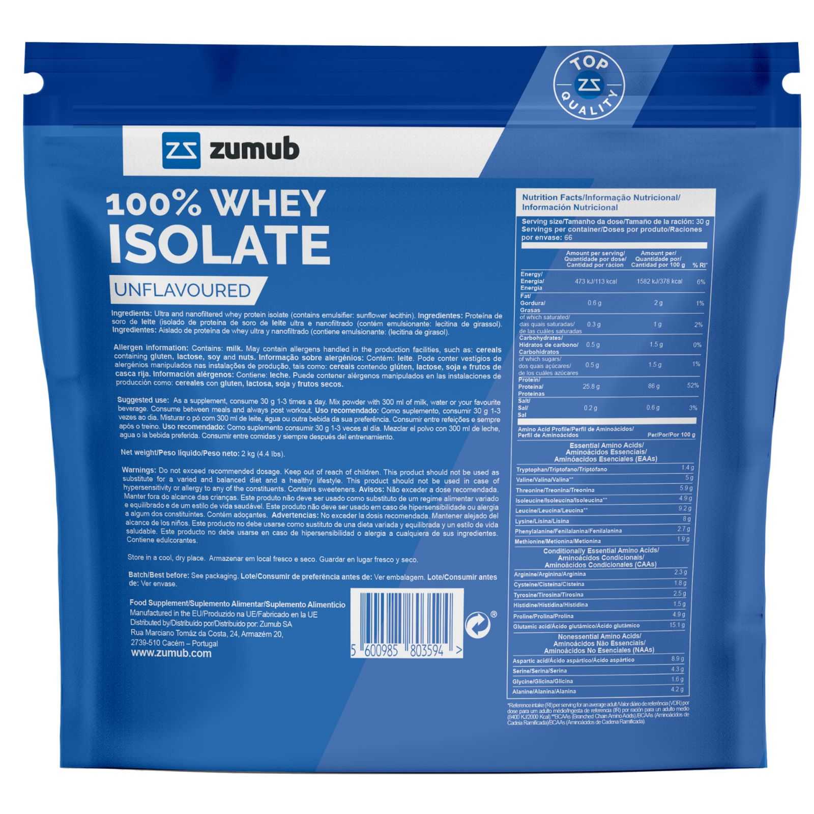 Zumub 100% Whey Isolate 30g