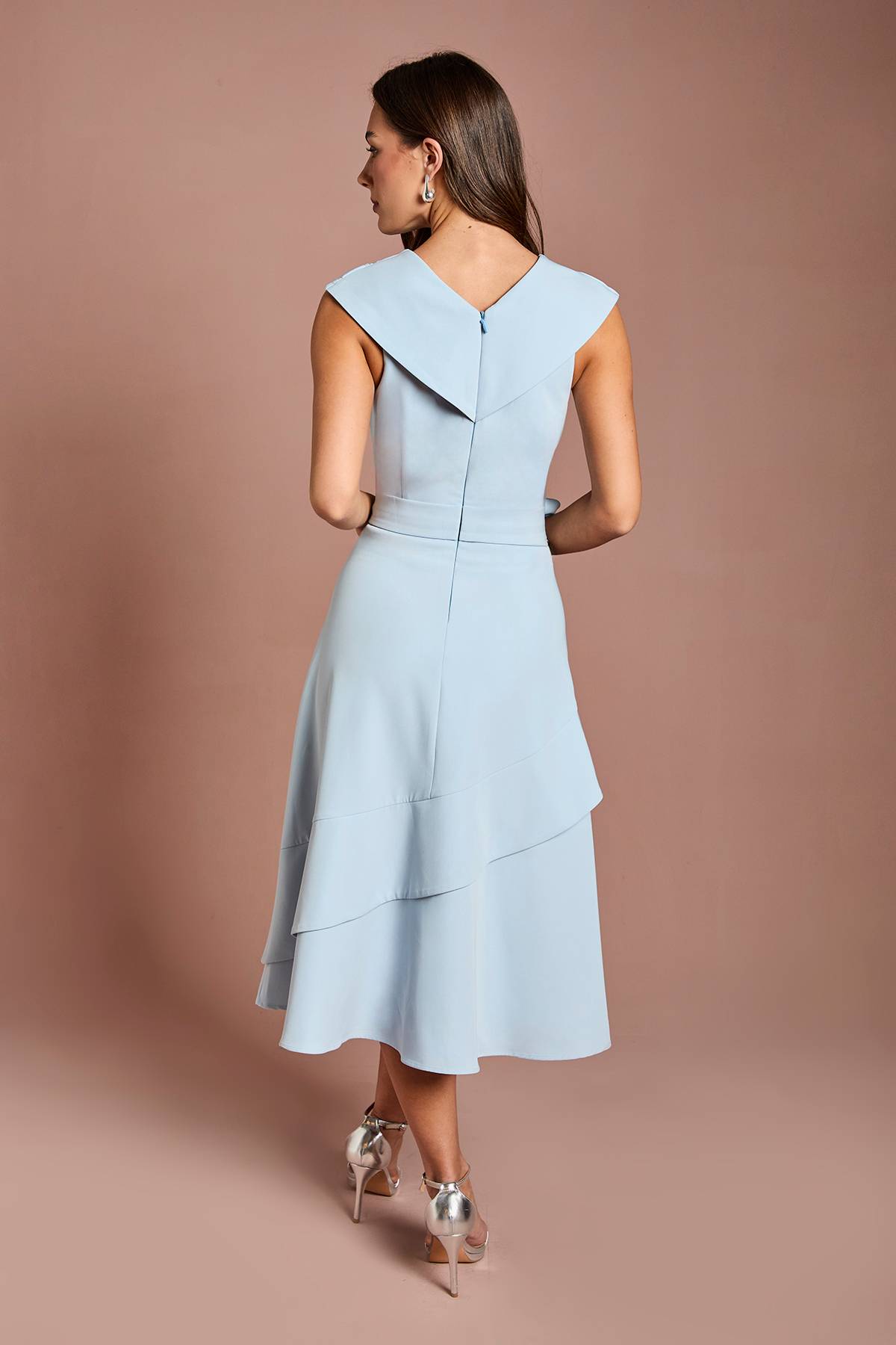 Coast Robe Midi En Crêpe Bardot À Encolure Croisée