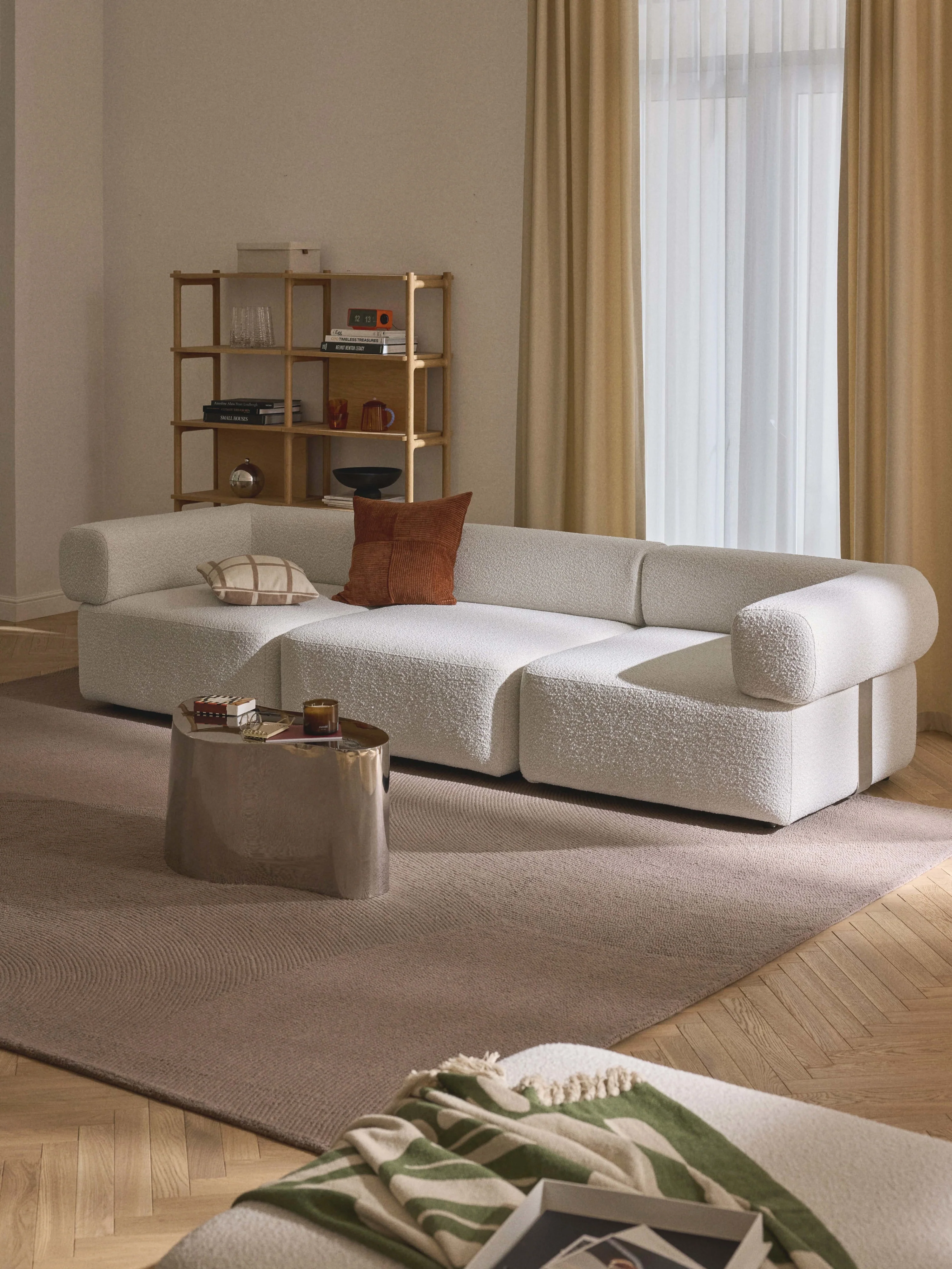 Modulaire bank Anton (4-zits) van bouclé