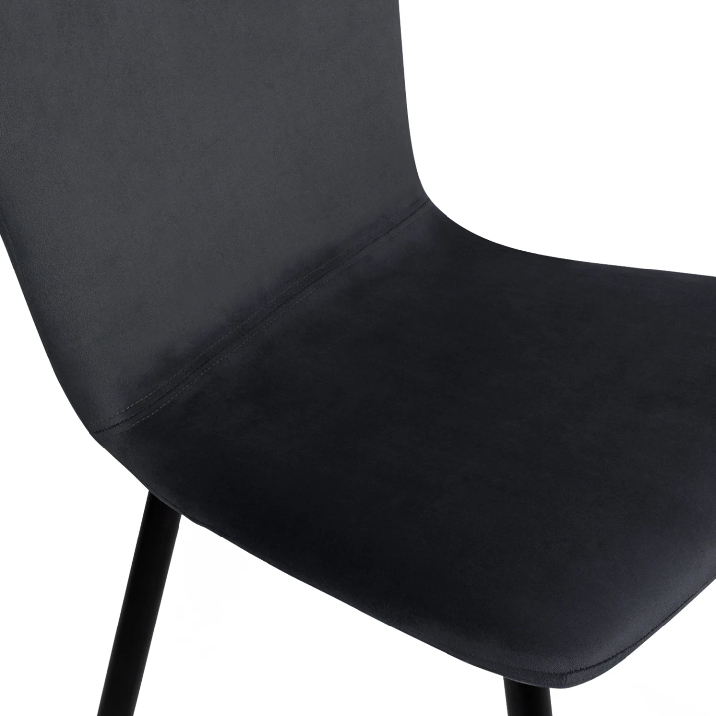 Lot de 4 chaises MACHA en velours gris foncé pour salle à manger