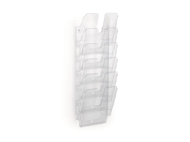 DURABLE Prospektständer Flexiplus 6 A4, Transparent Sechsteiliger Prospekt- und Dokumenthalter für an die Wand