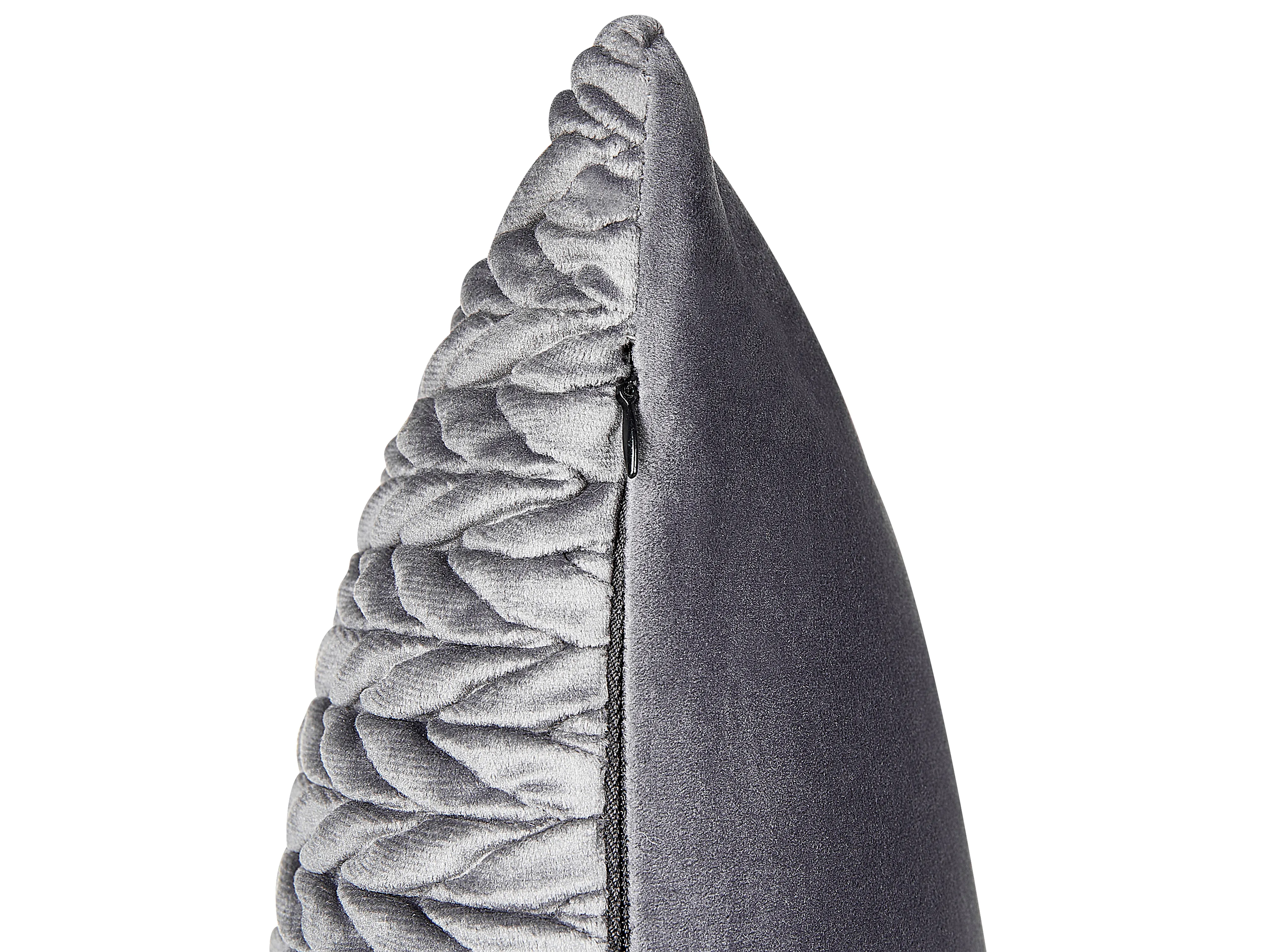 Set van 2 sierkussens ECLIPTA 45 x 45 cm Grijs effen