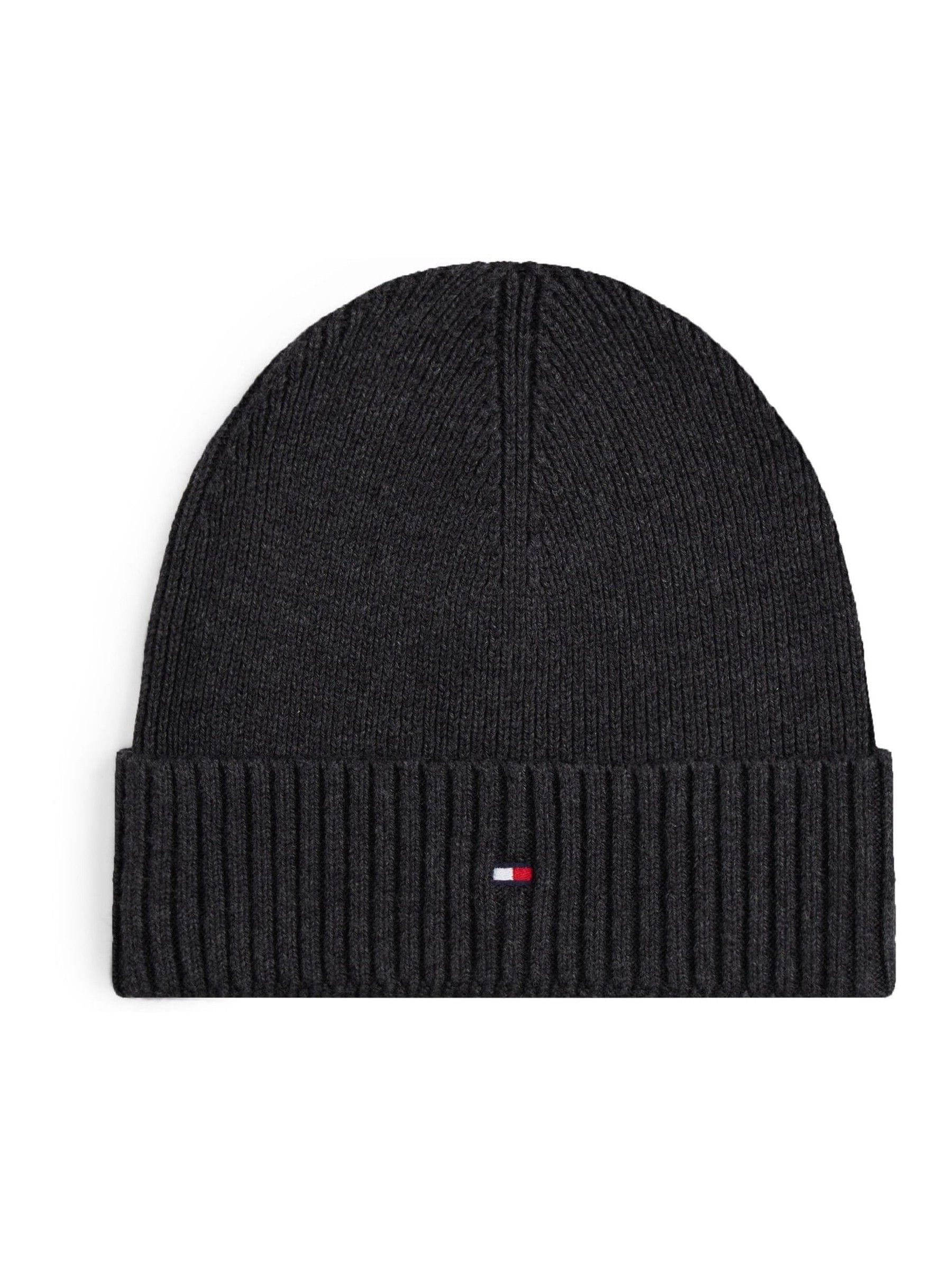 Grijs - Tommy Hilfiger katoenen kasjmier beanie
