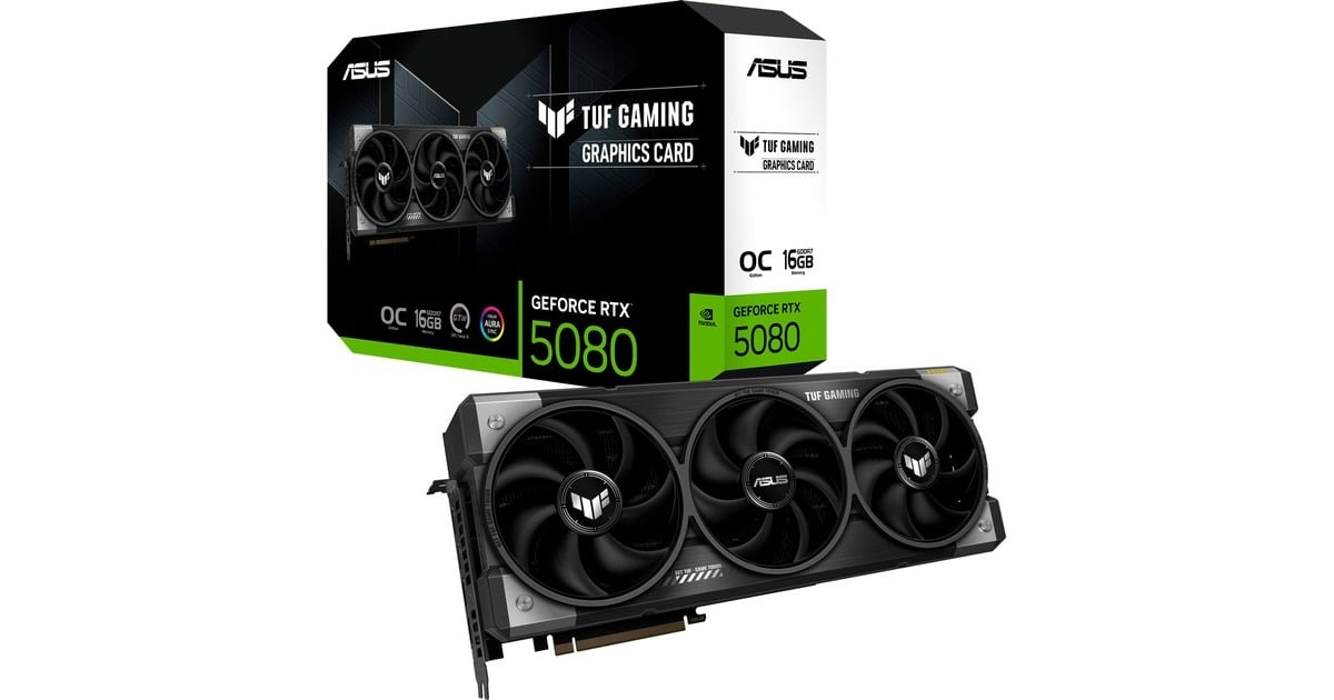 ASUSTUF Gaming GeForce RTX 5080 OC 16GB grafische kaart  (3x DisplayPort, 2x HDMI)