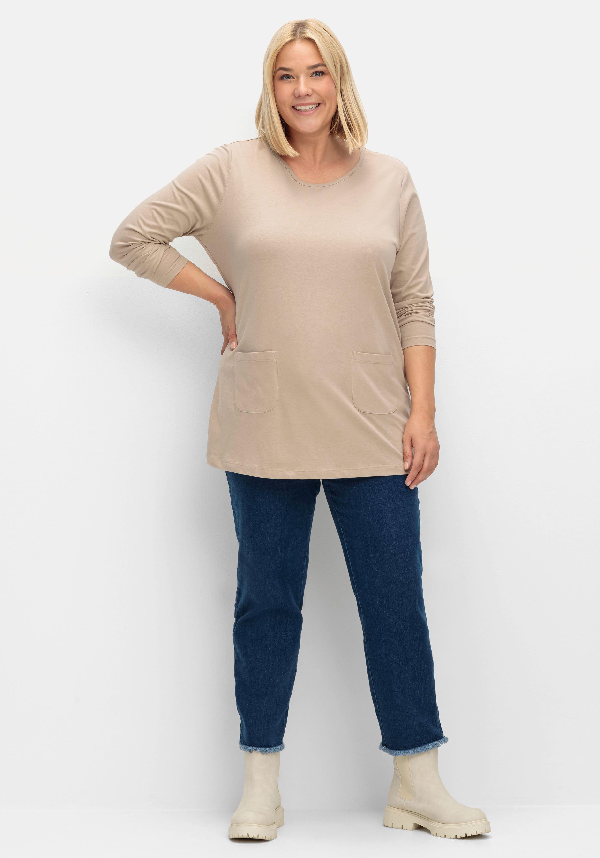 Longshirt mit aufgesetzten Taschen