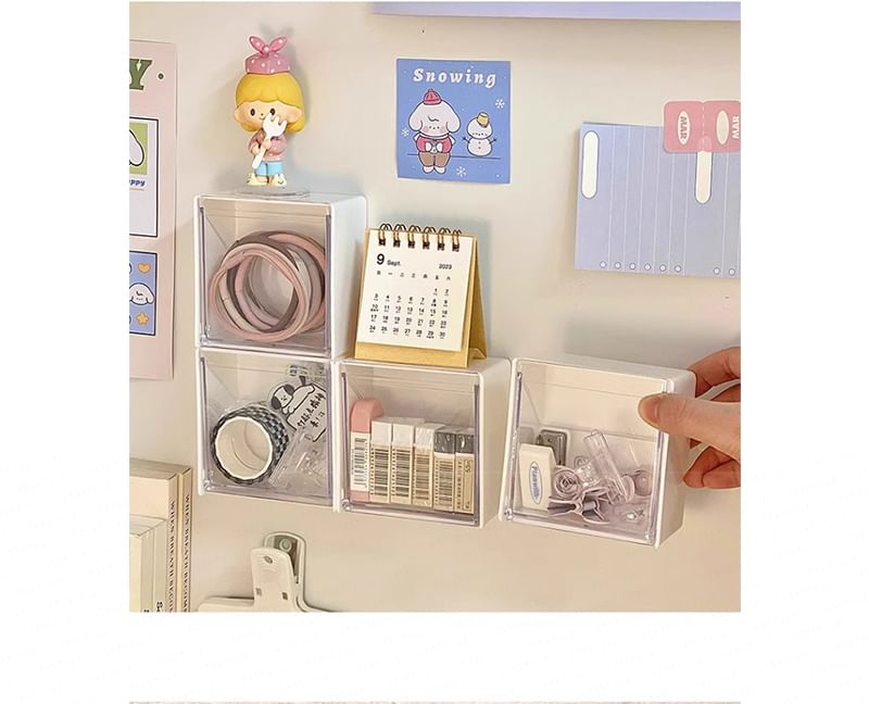 Yunikon - Zelfklevende vierkante plastic wandorganizer / set