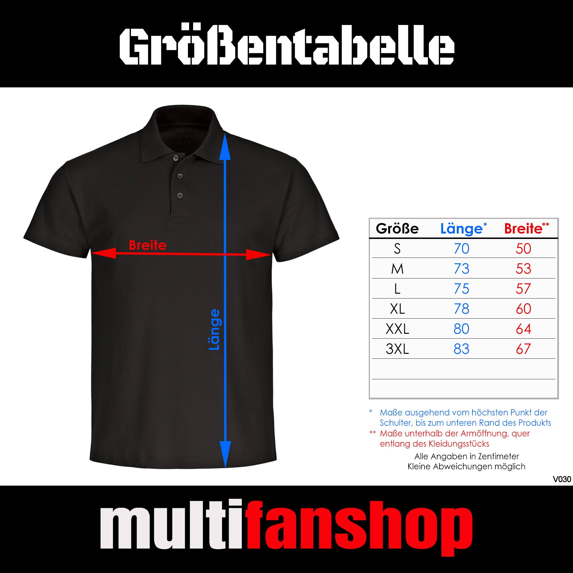multifanshop® Poloshirt - Frankfurt - Brust & Seite - Druck rot