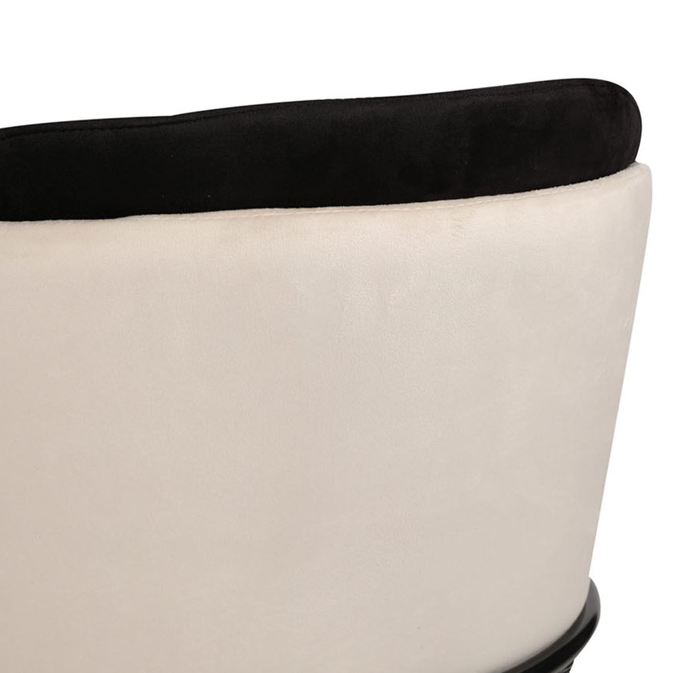 Wooden Art 2 Chaises Dore noir/crème - 86x54x55 cm